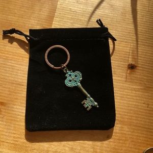 Steam punk style copper key keychain